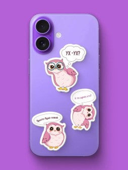 Набор 3D стикеров для телефона 3 шт. "SOVA vibe"