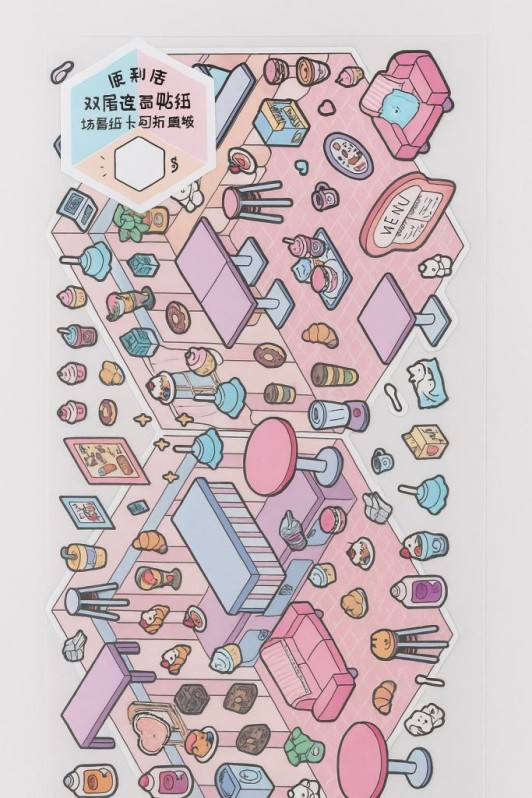 Наклейки для творчества румбокс "Кофейня", розовые 