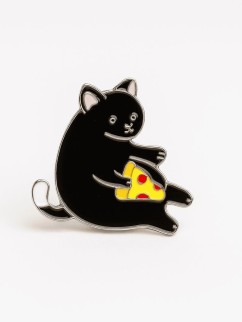 Значок металлический iLikeGift "Pizza cat"