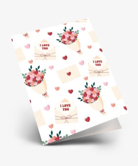 Набор двойных мини открыток 10 шт. "Лювобное письмо", 6.5*8см