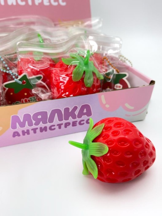 Мялка - антистресс «Liquid strawberry», шоу-бокс 12 шт. 
