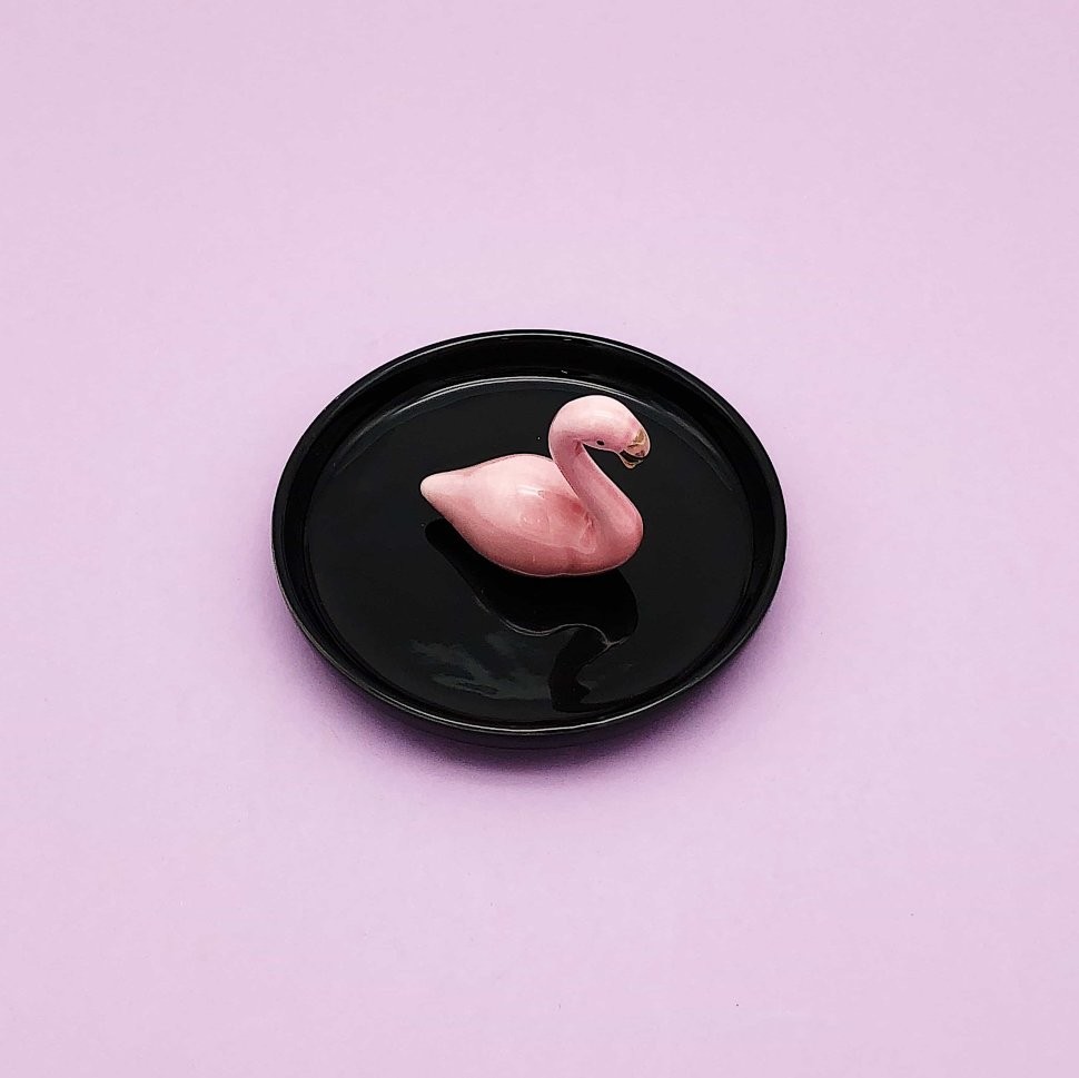 Держатель для украшений "Pink flamingo", black