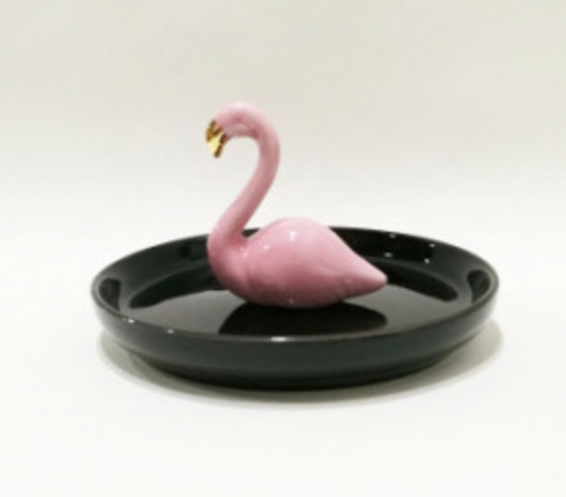 Держатель для украшений "Pink flamingo", black