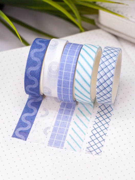 Набор декоративного скотча &quot;Patterns&quot;, blue series, mix 