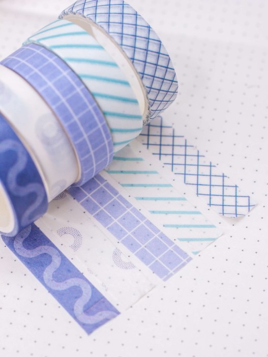 Набор декоративного скотча &quot;Patterns&quot;, blue series, mix 