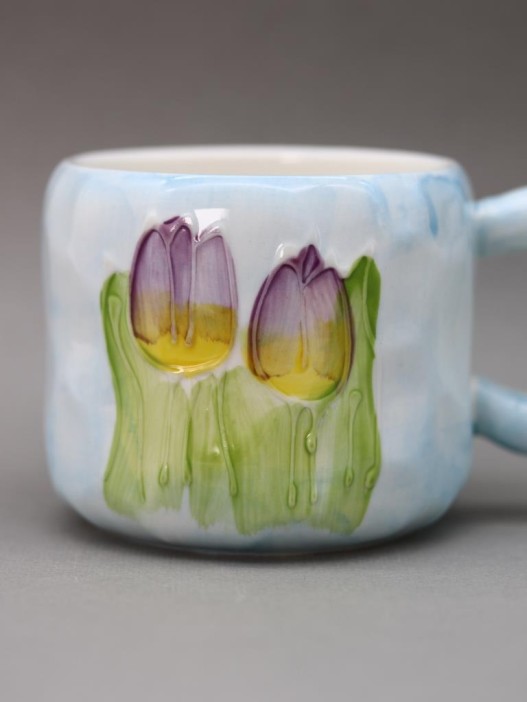 Кружка «Watercolor flowers», blue 