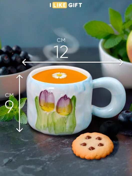 Кружка «Watercolor flowers», blue 