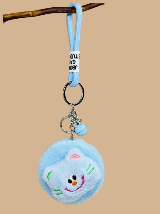 Плюшевое раскладное зеркало брелок &quot;Cat&quot;, голубое (7*7 см) 