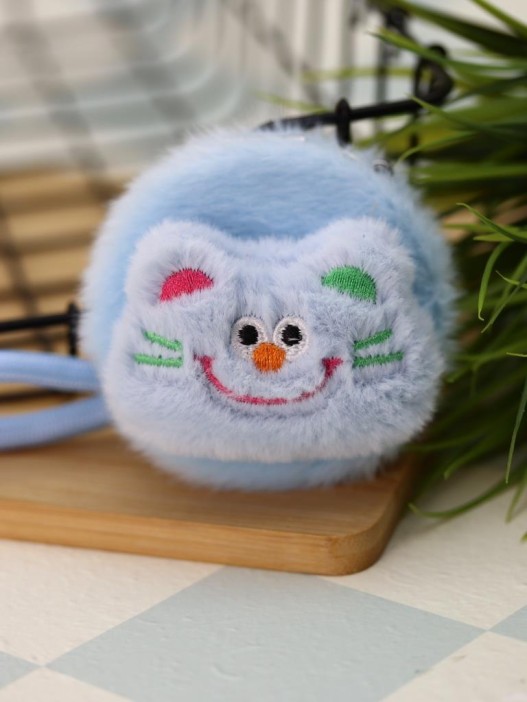 Плюшевое раскладное зеркало брелок &quot;Cat&quot;, голубое (7*7 см) 