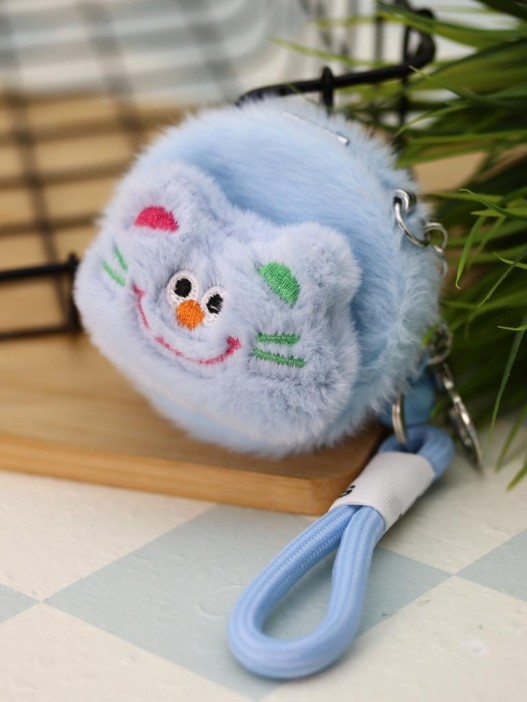 Плюшевое раскладное зеркало брелок &quot;Cat&quot;, голубое (7*7 см) 