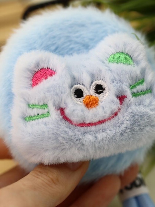 Плюшевое раскладное зеркало брелок &quot;Cat&quot;, голубое (7*7 см) 