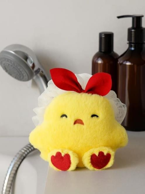 Мочалка - игрушка для душа &quot;Chick red bow&quot; 