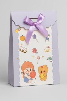 Пакет подарочный (M) "Anime friends", purple (27*19.5*8.6)