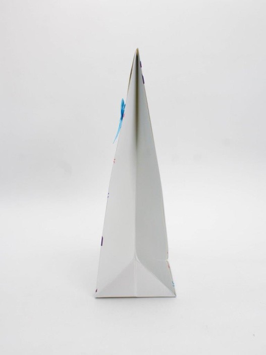 Пакет подарочный (M) &quot;Colorful triangles&quot;, blue (19x 9 x 27) 