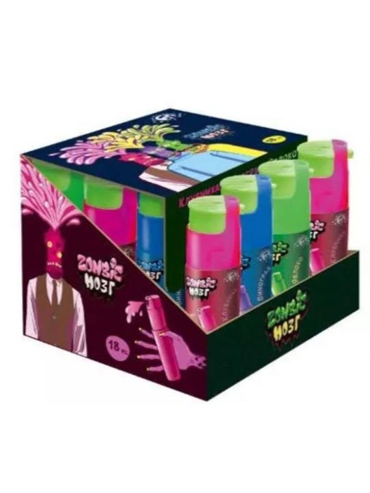 Жидкая конфета &quot;Зажигалка&quot; &quot;Zombie Мозг&quot; (шоу-бокс 24 шт*18 мл) 