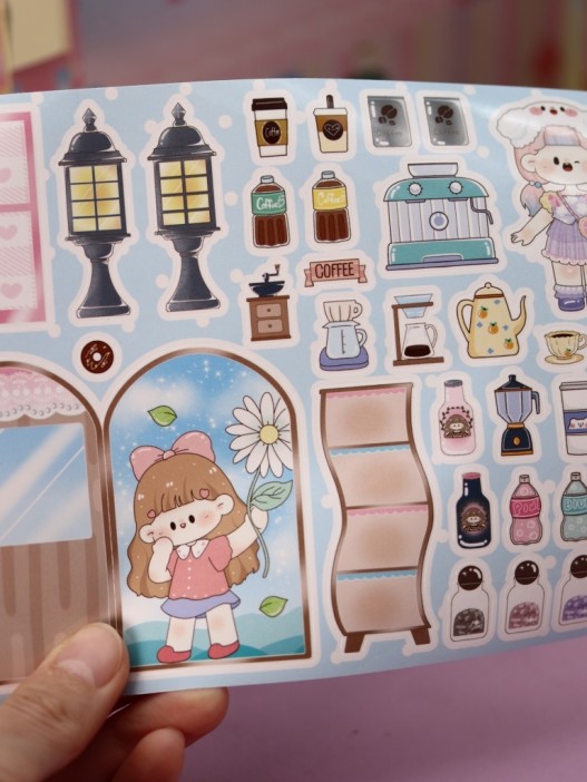 Наклейки &quot;Собери наряды для принцессы&quot;, кофе (21,5*21,5 см) 