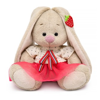 Мягкая игрушка "Зайка Ми в блузке и с земляничкой на ушке (малыш)" (15 см)