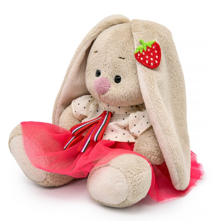 Мягкая игрушка "Зайка Ми в блузке и с земляничкой на ушке (малыш)" (15 см) 
