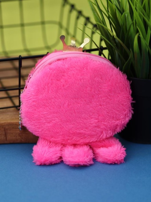 Кошелёк плюшевый "Pink Octopus", pink (12*12 см) 