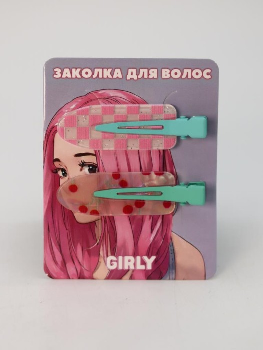 Набор заколок для волос GIRLY 2 шт. &quot;Cherry summer&quot;, red 