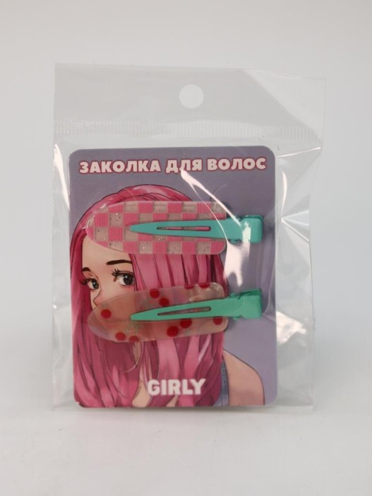 Набор заколок для волос GIRLY 2 шт. &quot;Cherry summer&quot;, red 