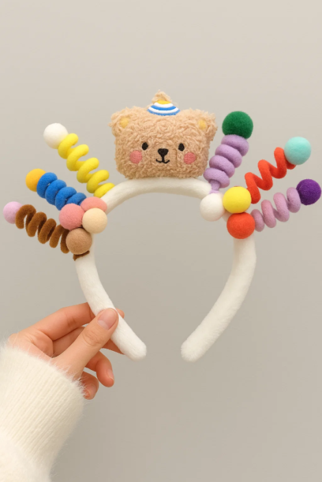 Плюшевый ободок для волос GIRLY &quot; Teddy bear&quot;, white 