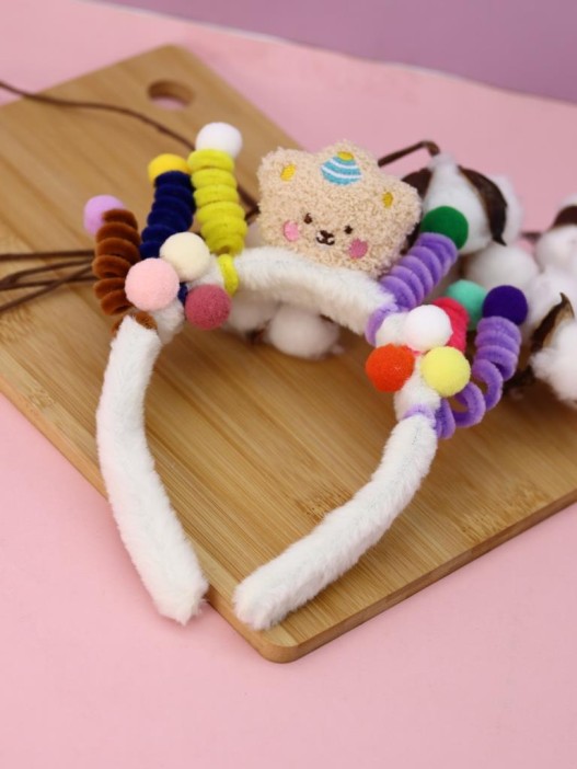 Плюшевый ободок для волос GIRLY &quot; Teddy bear&quot;, white 