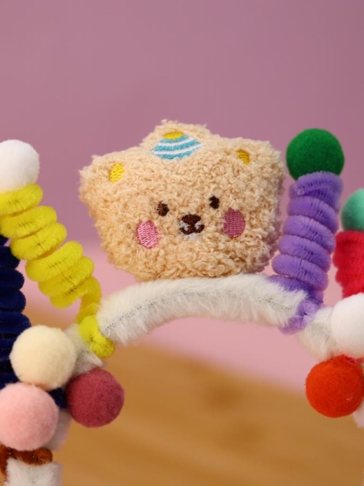 Плюшевый ободок для волос GIRLY &quot; Teddy bear&quot;, white 