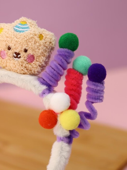 Плюшевый ободок для волос GIRLY &quot; Teddy bear&quot;, white 