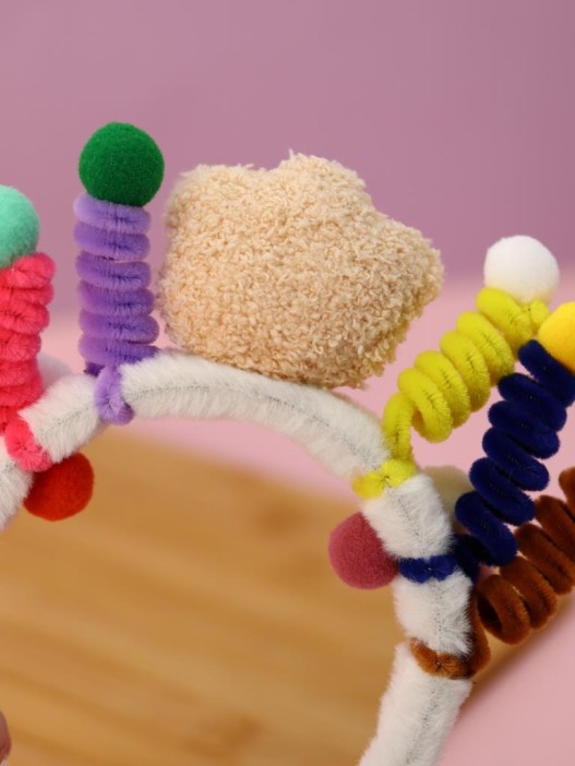 Плюшевый ободок для волос GIRLY &quot; Teddy bear&quot;, white 