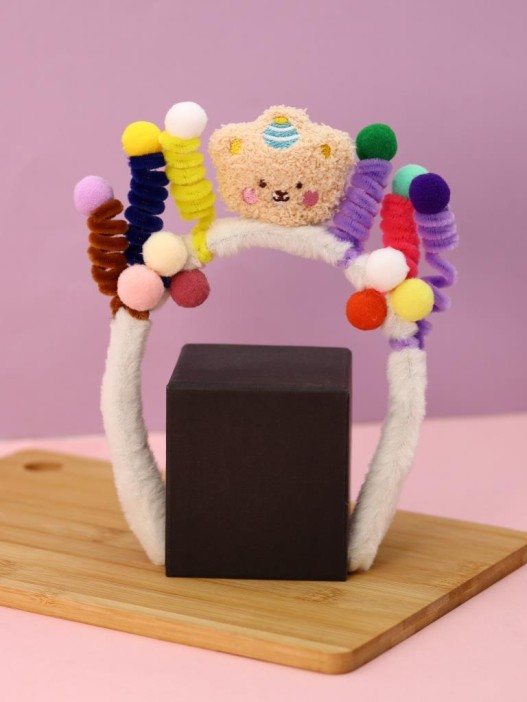 Плюшевый ободок для волос GIRLY &quot; Teddy bear&quot;, white 