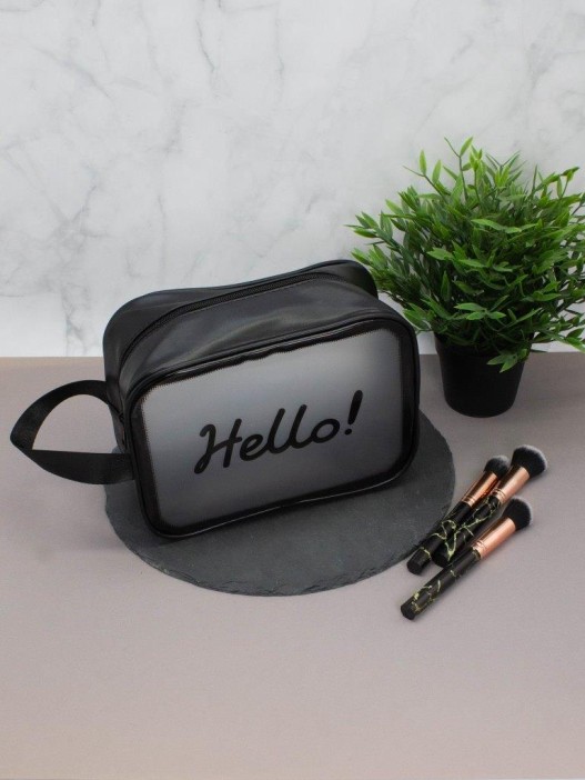 Косметичка &quot;Hello&quot;, black (18х25х11 см) 