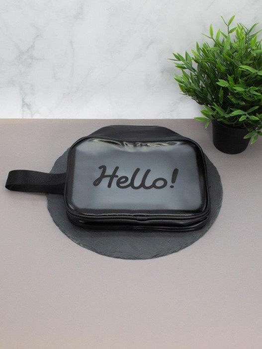 Косметичка &quot;Hello&quot;, black (18х25х11 см) 