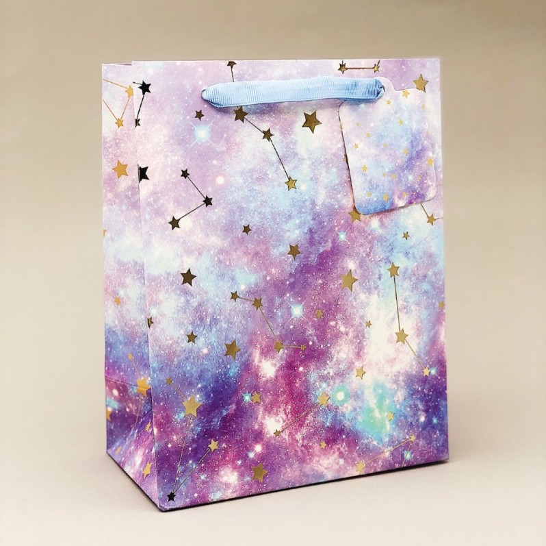 Пакет подарочный (S) &quot;Starry sky&quot;, pink 