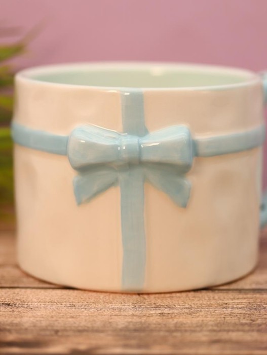 Кружка керамическая «Gift bow», blue (470 мл) 
