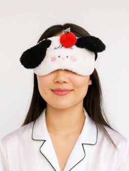 Маска для сна гелевая "Cute puppy", red