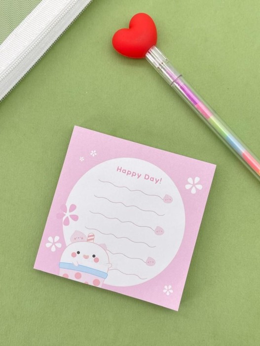 Блок стикер для записей  &quot;Happy day&quot;, pink 