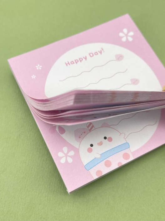 Блок стикер для записей  &quot;Happy day&quot;, pink 