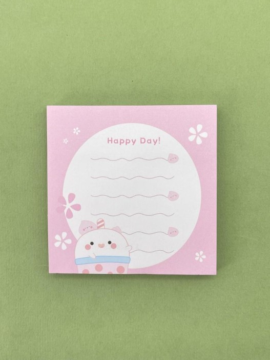 Блок стикер для записей  &quot;Happy day&quot;, pink 