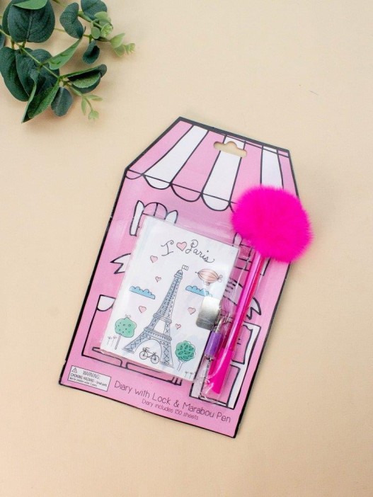 Блокнот А7 с ручкой   «I love Paris», white 