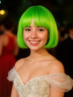 Парик карнавальный "Fancy chic", green (25 см)