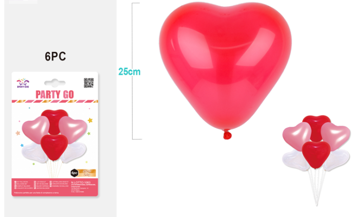 Набор воздушных шаров 6 шт. &quot;With love&quot;, (25 см) 