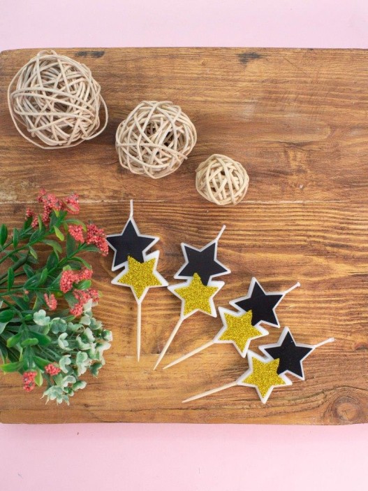 Набор свечей 4 шт. &quot;Star glow&quot;, black (12 см) 