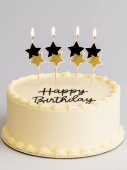 Набор свечей 4 шт. "Star glow", black (12 см)