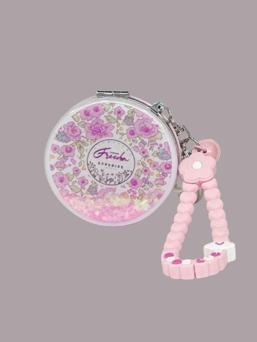 Зеркало-шейкер раскладное с шнурком &quot;Fresh&quot;, розовое, шоу-бокс 12 шт. 