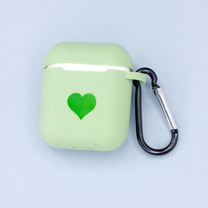 Чехол для airpods "Heart mini", green 