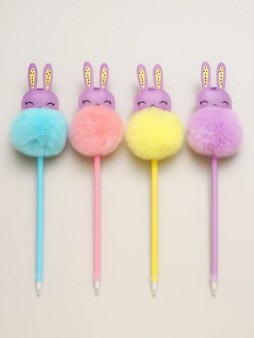 Ручка шариковая с помпоном "Баннипуфф", микс