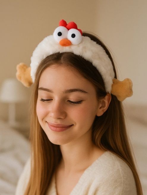 Плюшевый ободок GIRLY "Chicken", white 