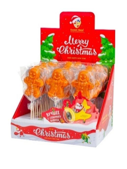 Карамель леденцовая &quot;Пряничный человечек&quot;, 30г х 36шт (имбирный пряник) 