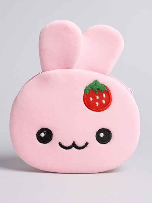 Кошелёк плюшевый &quot;Bunny with strawberries&quot;, pink (11*10 см) 